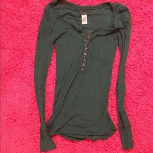 Free people button up jeweled top